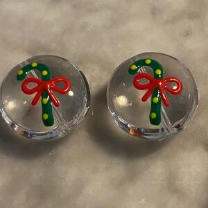 Glass Candy Cane Beads (2)